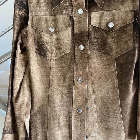 VINTAGE DOLCE & GABBANA BROWN LEATHER JACKET